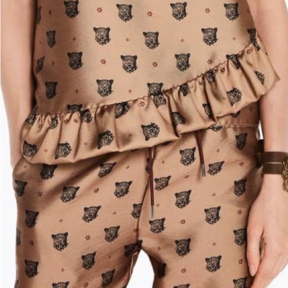 SCOTCH & SODA Tiger Heads Gold Golden Pants XS